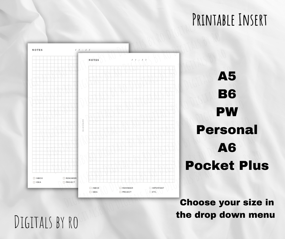 Minimal Notes Insert