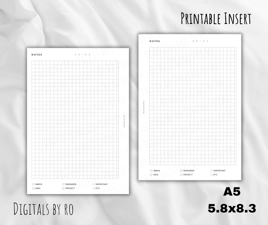 Minimal Notes Insert