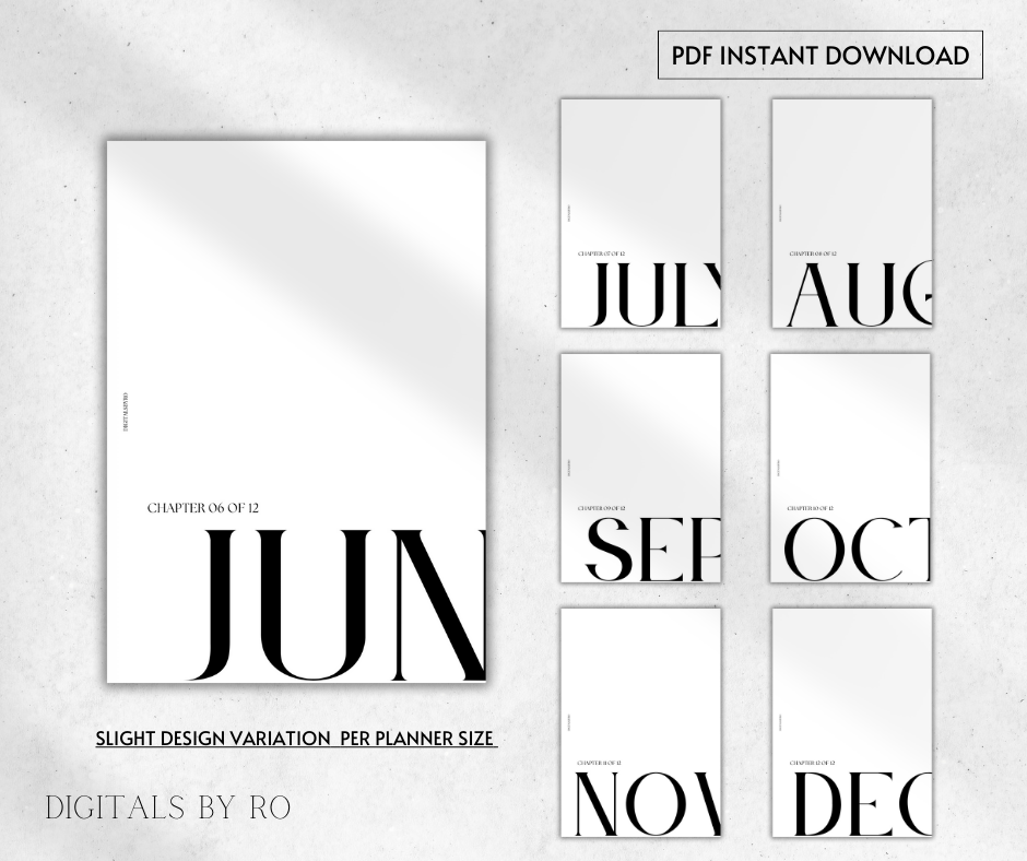 Monthly Covers Dashboard (set of 12)