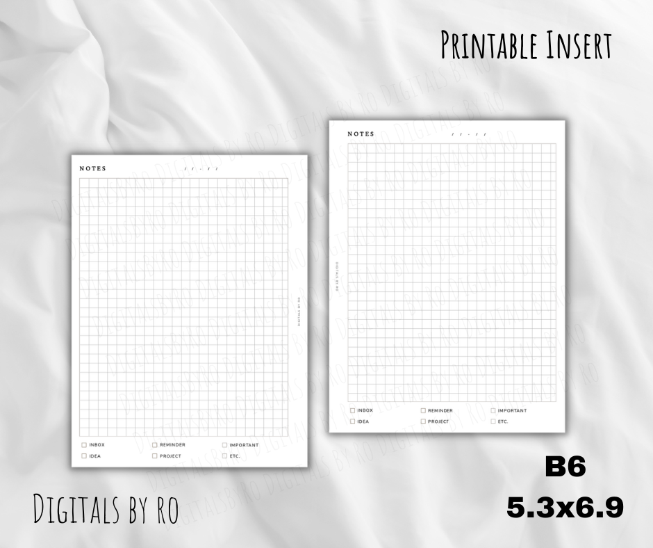 Minimal Notes Insert