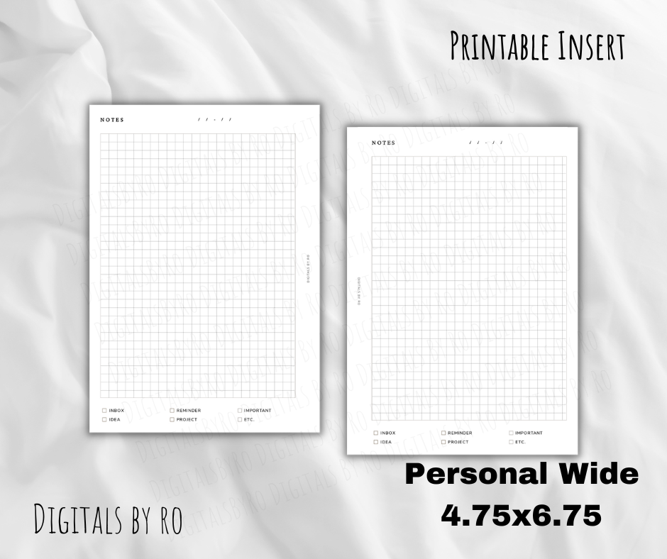 Minimal Notes Insert