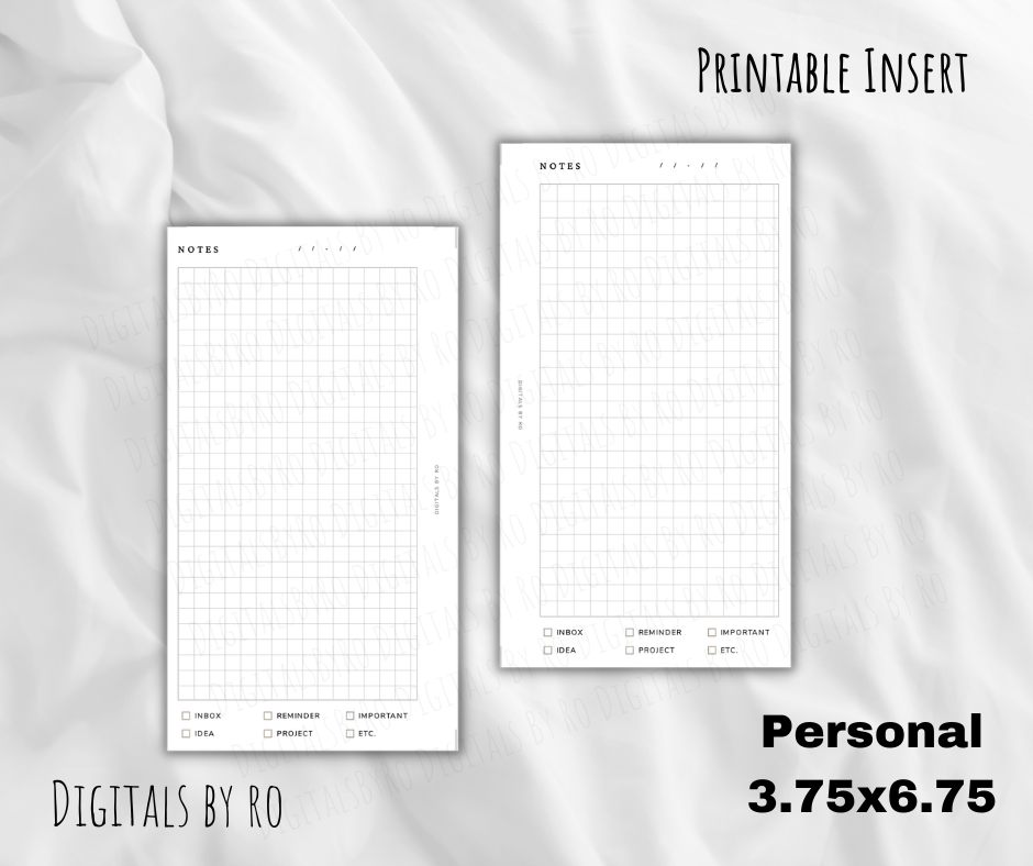 Minimal Notes Insert