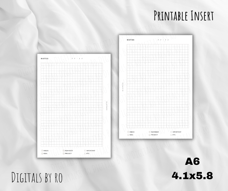 Minimal Notes Insert