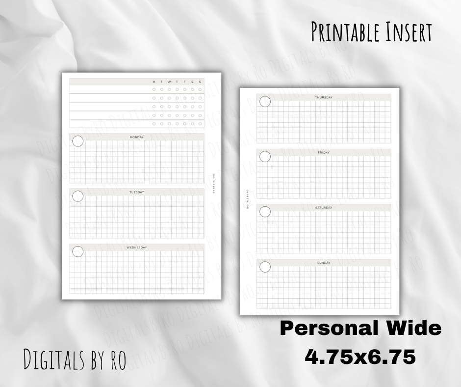 Horizontal Week on 2 Pages (WO2P)