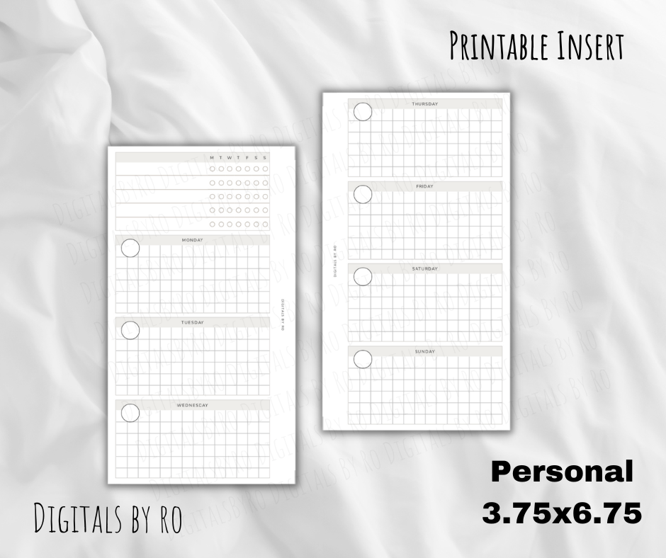 Horizontal Week on 2 Pages (WO2P)