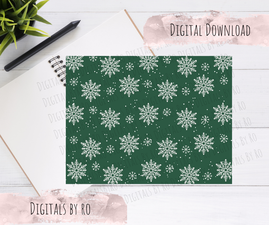 Green Snowflake Paper