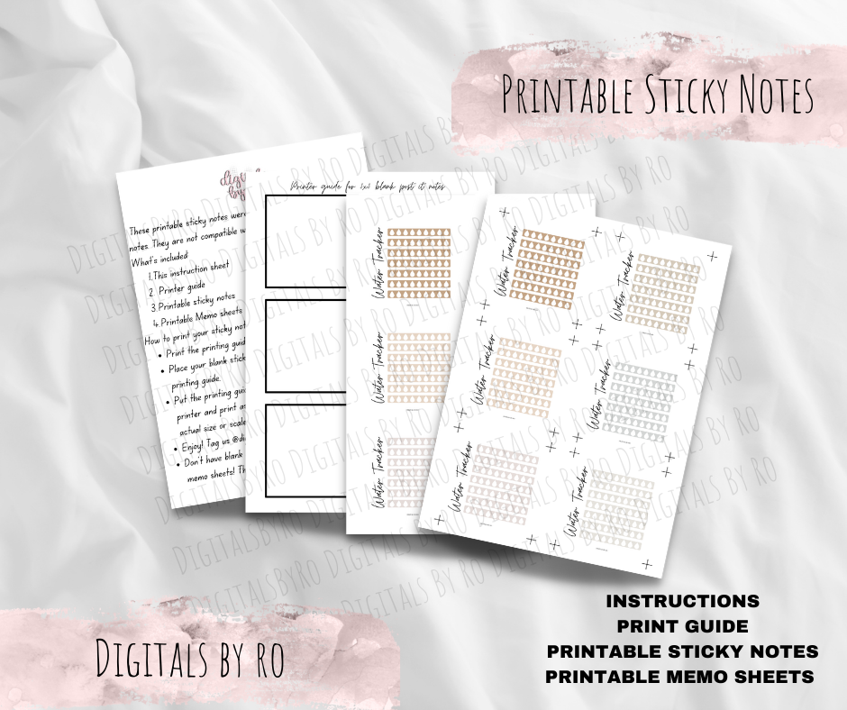 Neutral Water Tracker Sticky/Memo Notes