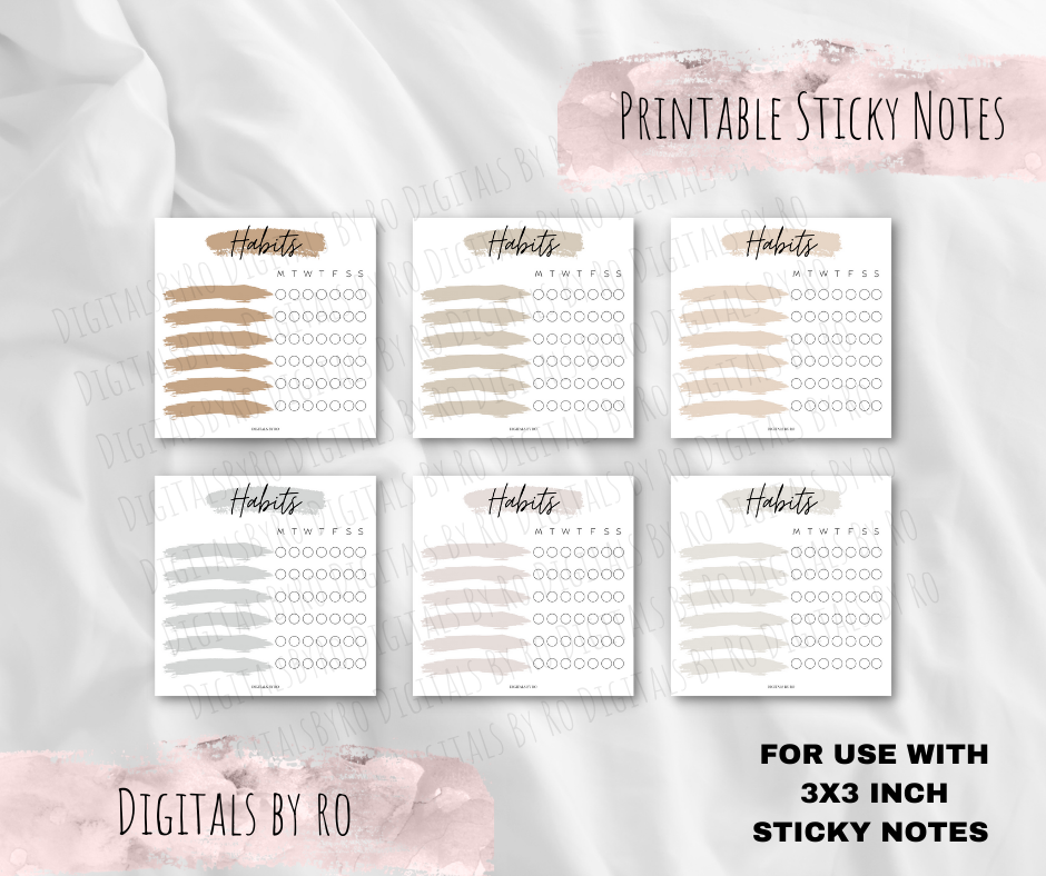 Neutral Habits Sticky/Memo Notes