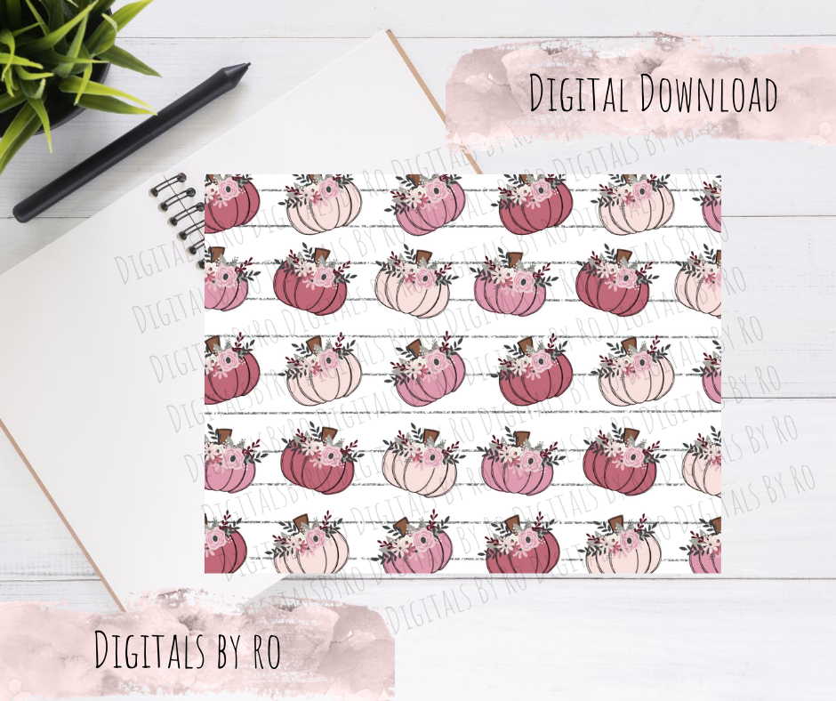 Floral Pumpkins Paper
