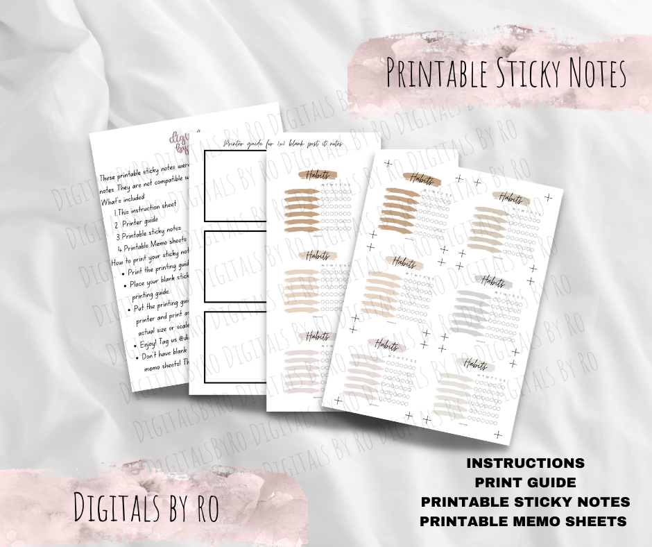 Neutral Habits Sticky/Memo Notes