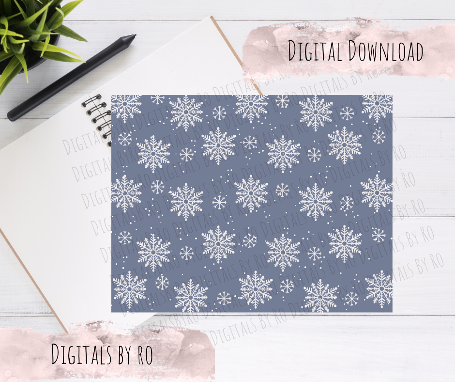 Blue Snowflakes Paper