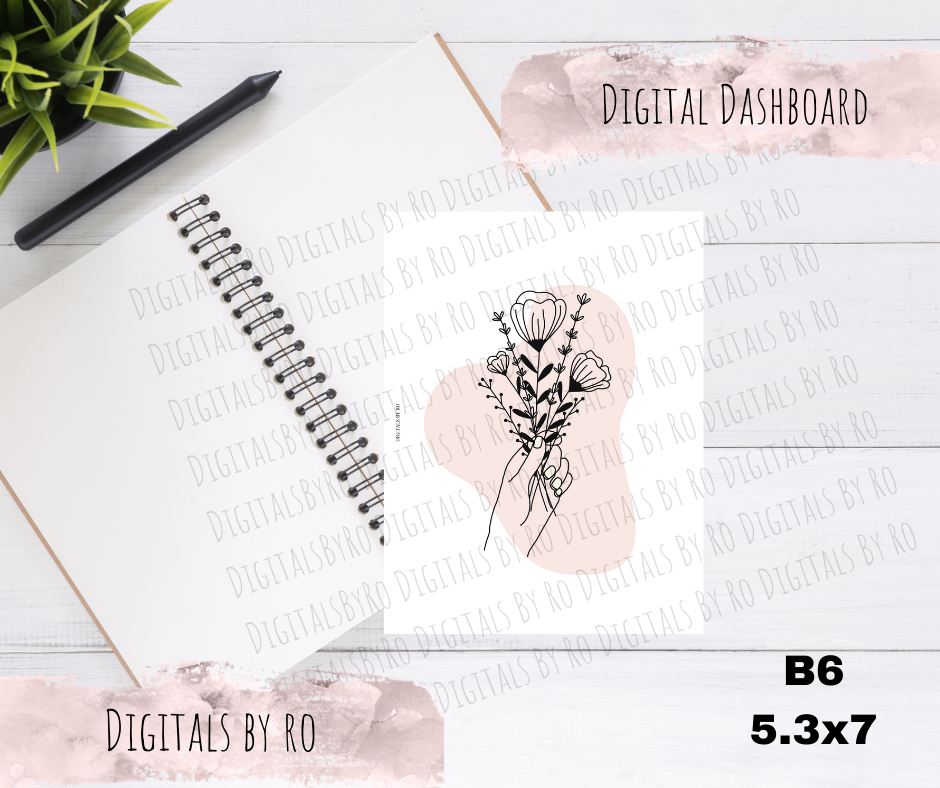 Pink Flowers B6 rings