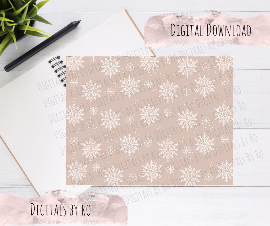 Beige Snowflakes Paper