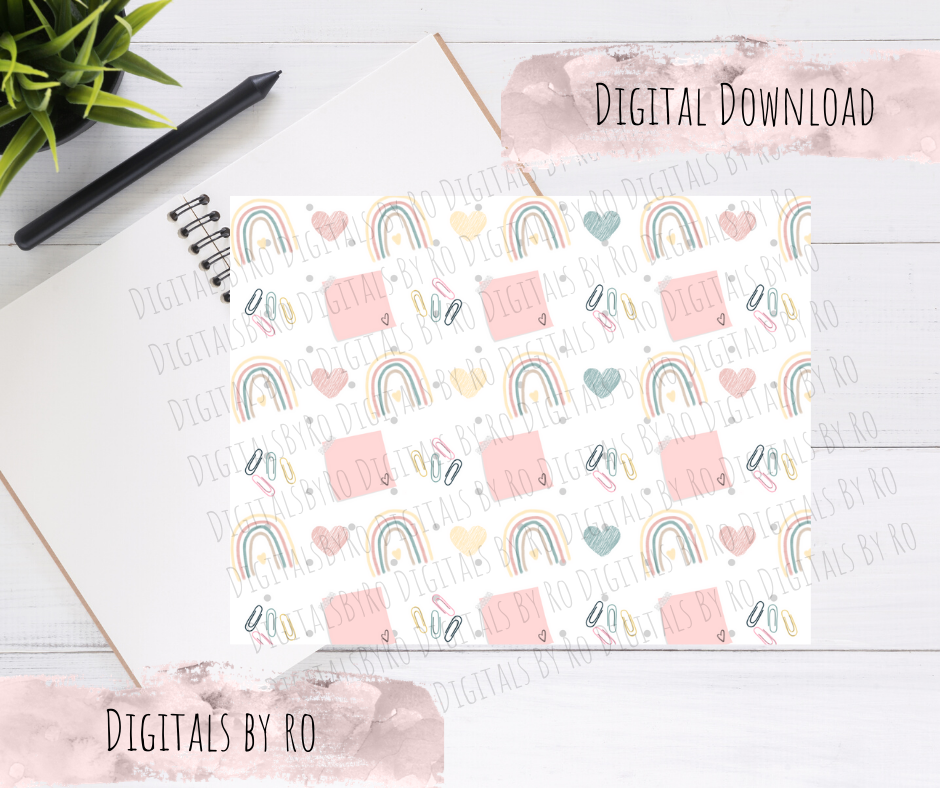 Pastel Rainbow Digital Paper