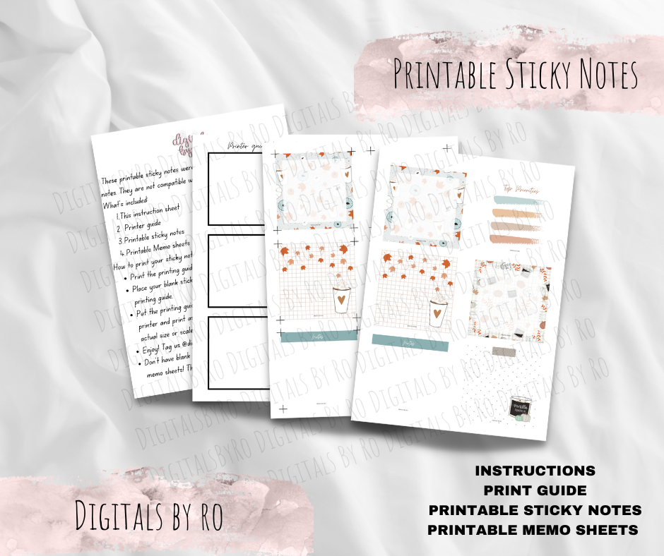 Fall Vibes Printable Sticky/Memo Notes