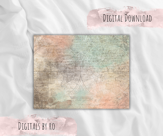 Earth Tones Map Paper