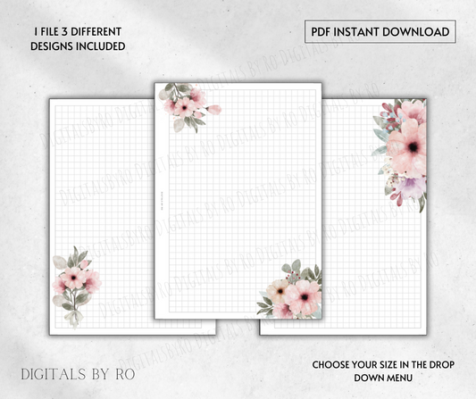 Bookish Floral Notes Insert