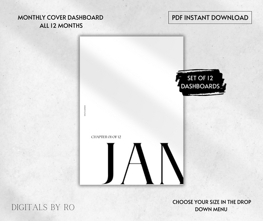 Monthly Covers Dashboard (set of 12)