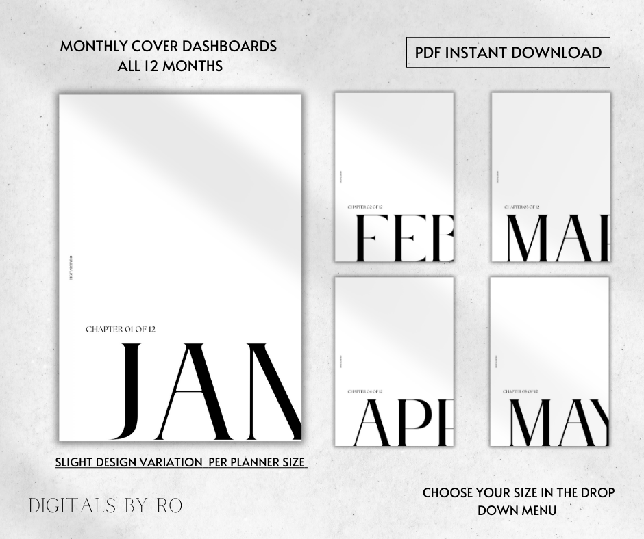 Monthly Covers Dashboard (set of 12)