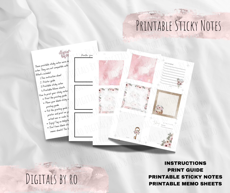 Bookish Printable Sticky/Memo Notes