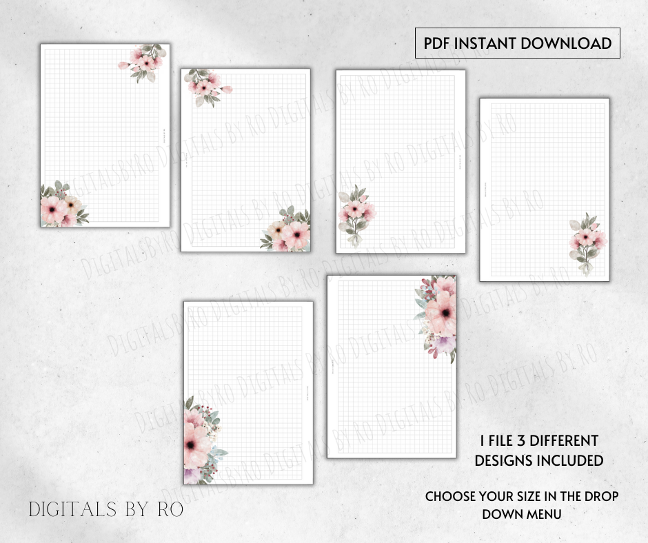 Bookish Floral Notes Insert