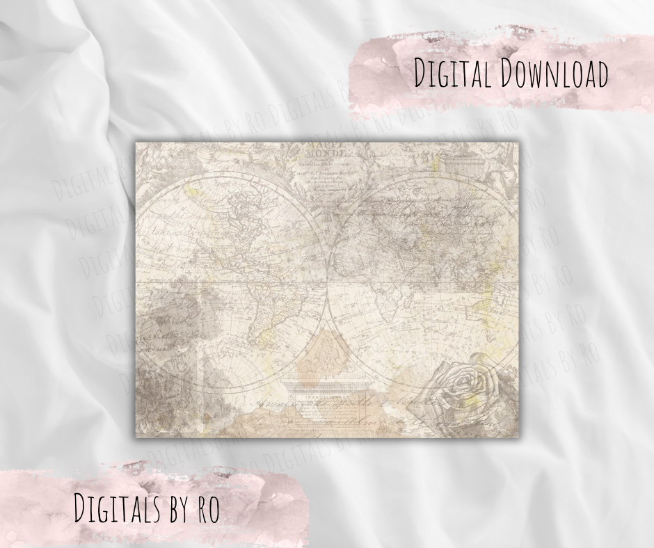 Coffee Stained Map Paper
