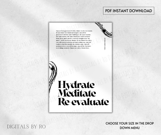Hydrate, Meditate, Re-evaluate Dash