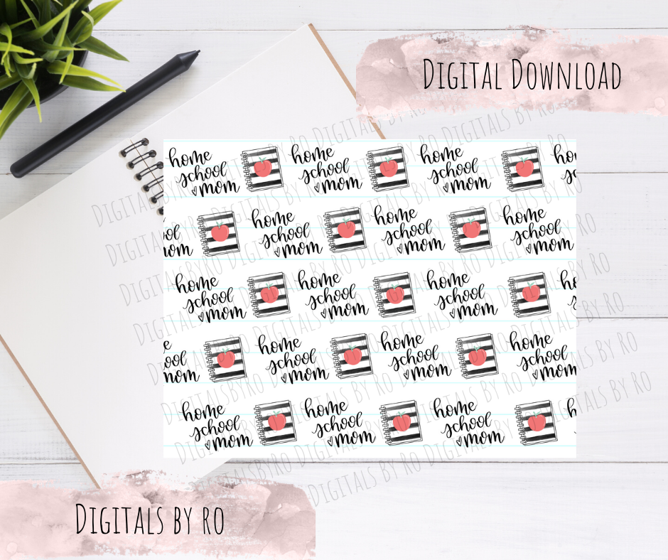 Home School Mom Digital Paper