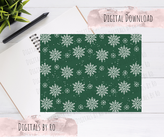 Green Snowflake Paper