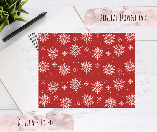 Red Snowflake Paper