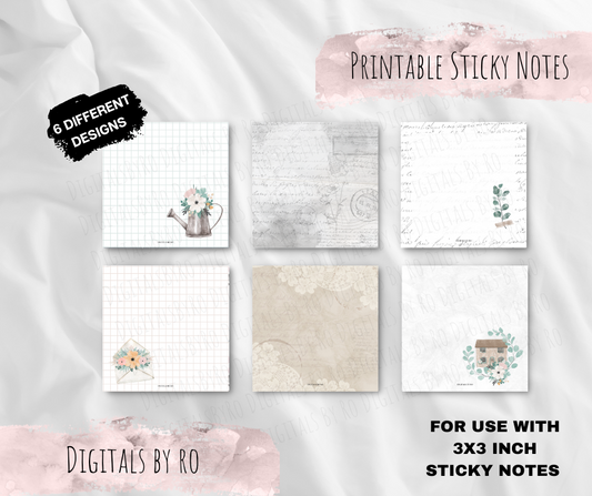 Cottage Printable Sticky/Memo Notes