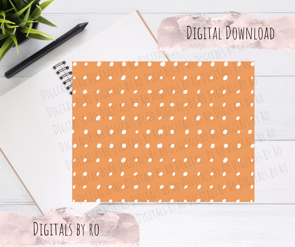 Orange w/white dots Digital Paper