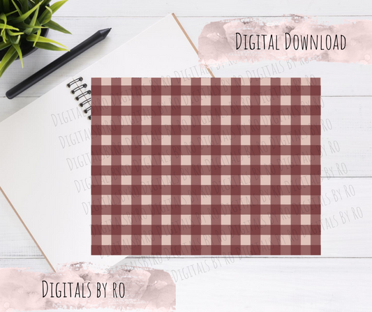 Wine Gingham Digital Paper