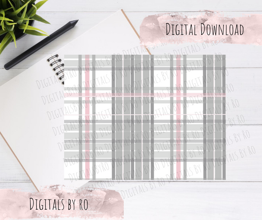 Grey/Pink Plaid Paper