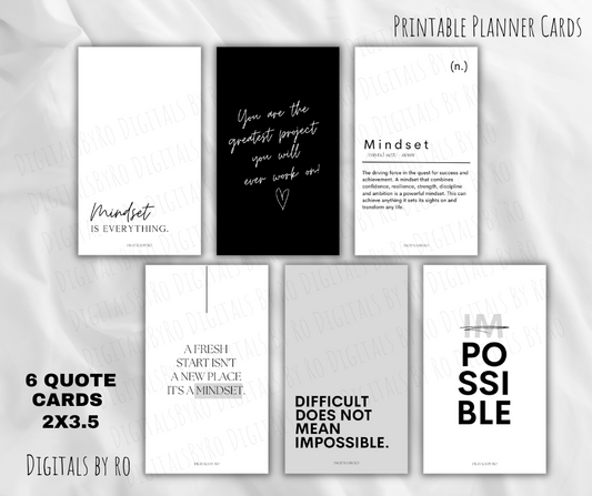 Mindset Quote Vertical Planner Cards