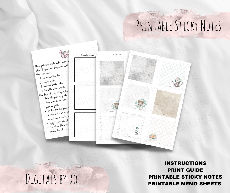 Cottage Printable Sticky/Memo Notes