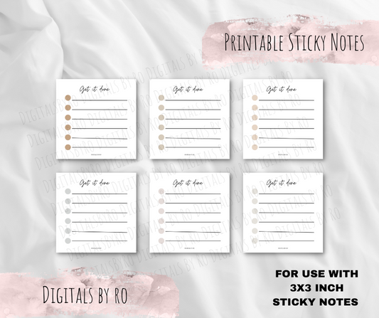 Neutral Get It Done Sticky/Memo Notes