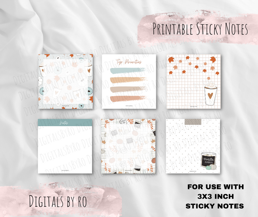 Fall Vibes Printable Sticky/Memo Notes