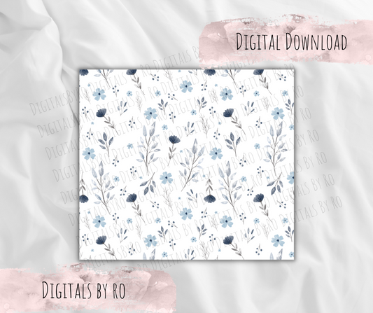 Blue Winter Florals