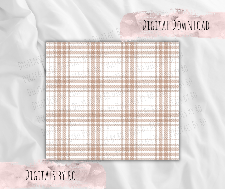 Taupe Plaid Paper