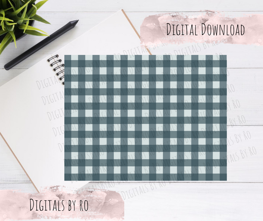Blue Gingham Digital Paper