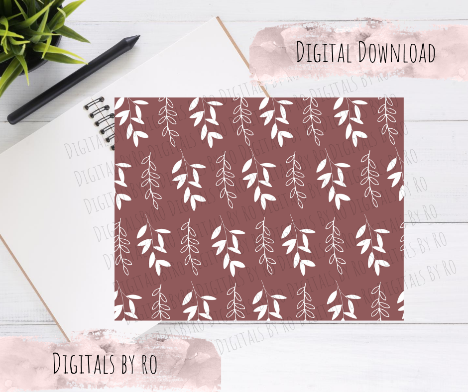 Wine with leaves Digital Paper
